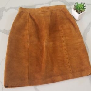 Vintage Leather Suede Skirt